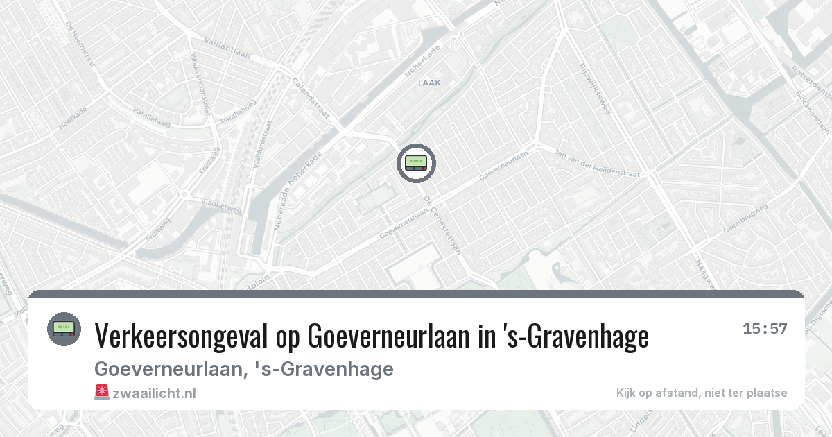 Verkeersongeval op Goeverneurlaan in 's-Gravenhage — 8 feb 2026