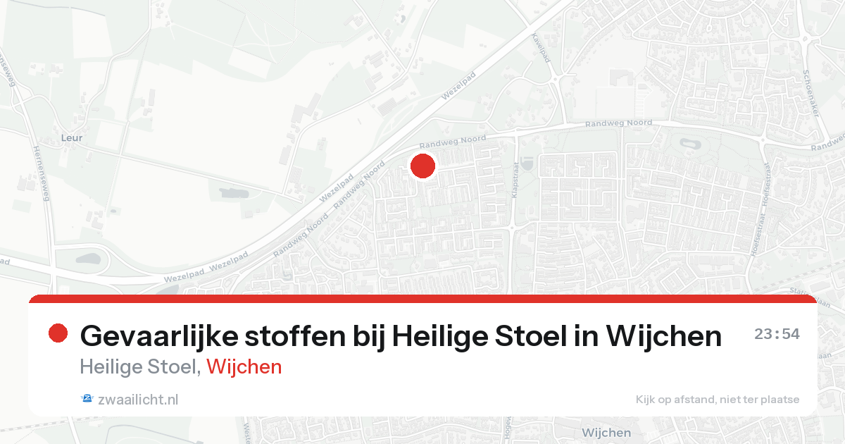 Gevaarlijke stoffen bij Heilige Stoel in Wijchen — 22 aug 2026