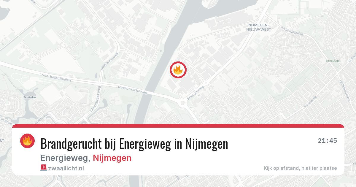 Brandgerucht bij Energieweg in Nijmegen — 29 jul 2026