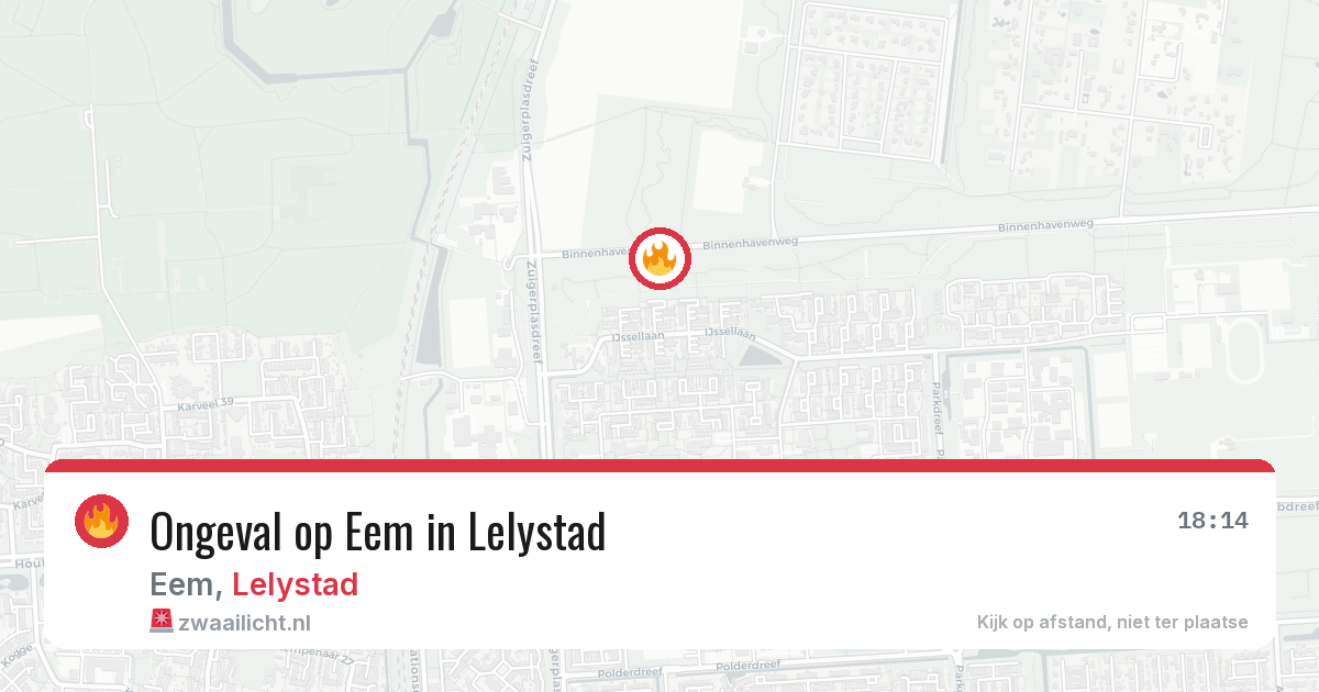 Ongeval op Eem in Lelystad — 12 jul 2026