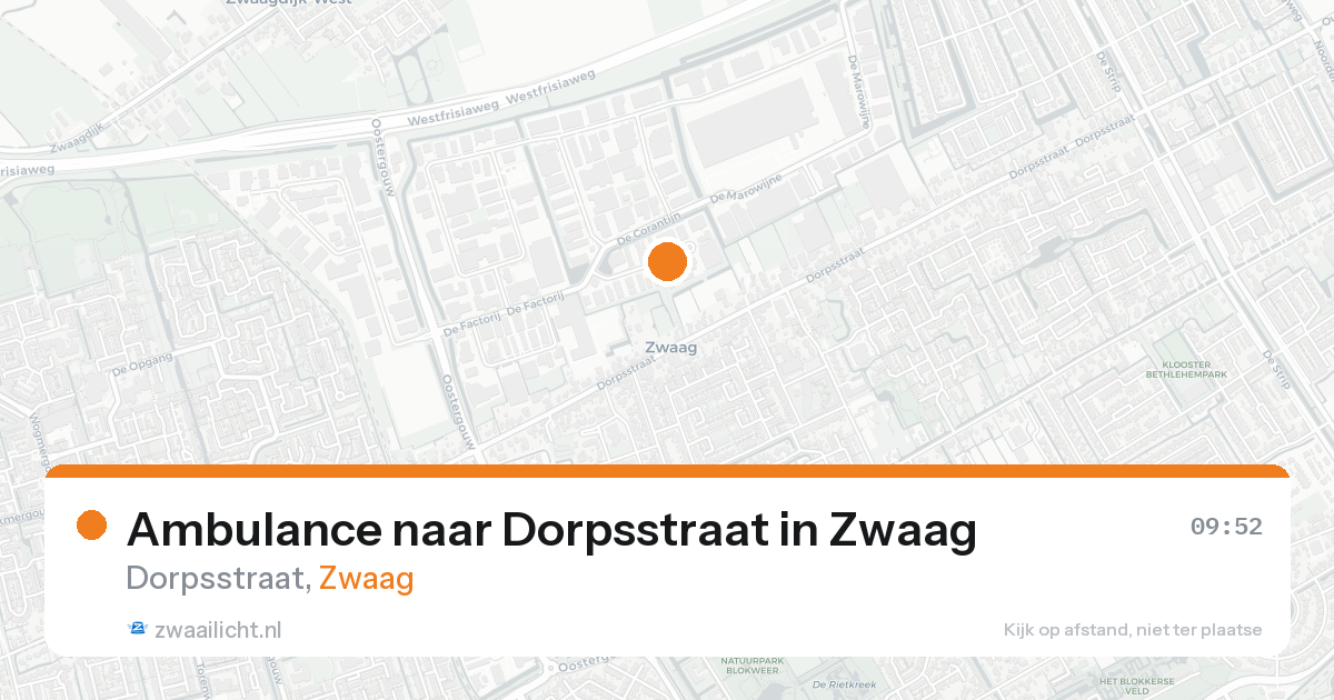 Ambulance naar Dorpsstraat in Zwaag — 17 aug 2026