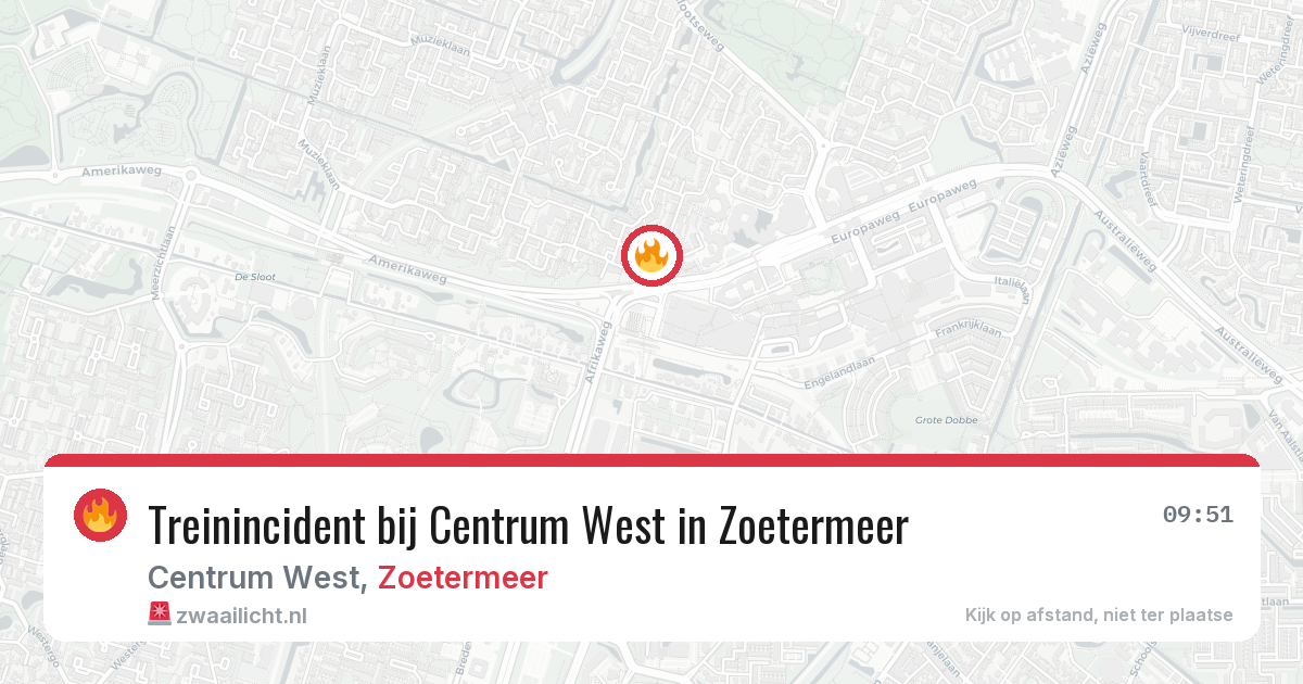 Treinincident bij Centrum West in Zoetermeer — 8 aug 2026