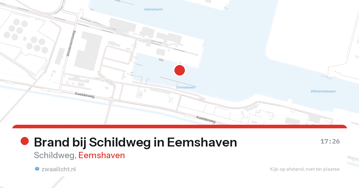 Brand bij Schildweg in Eemshaven — 24 aug 2026
