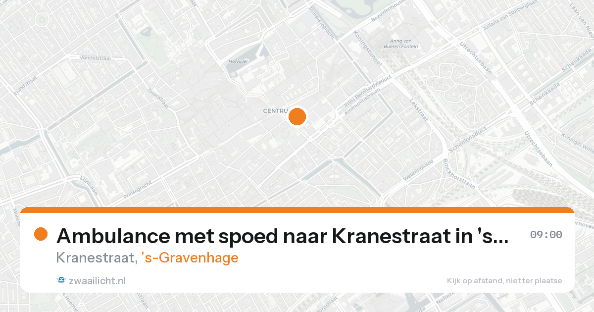 Ambulance met spoed naar Kranestraat in 's-Gravenhage — 17 aug 2026