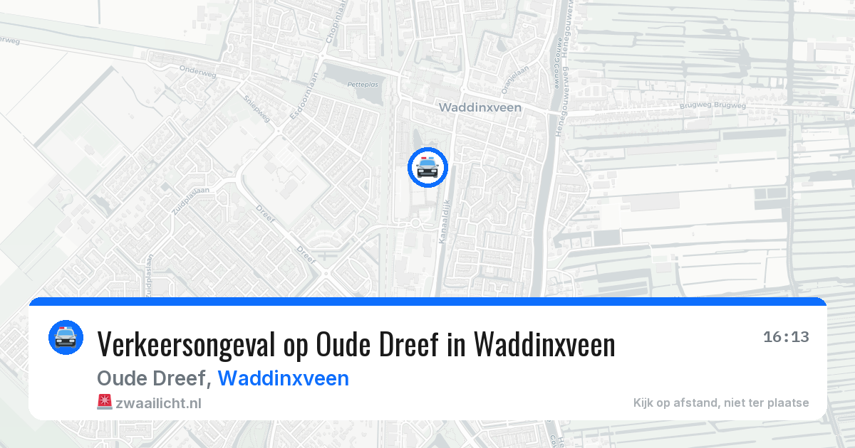 Verkeersongeval op Oude Dreef in Waddinxveen — 1 apr 2026