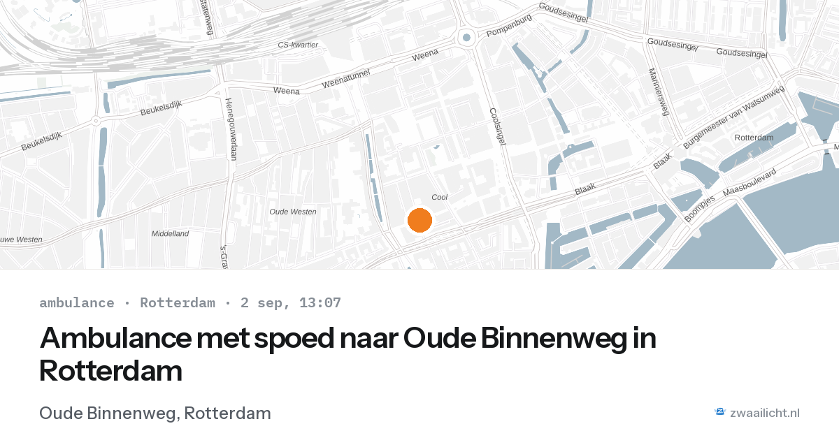 Ambulance met spoed naar Oude Binnenweg in Rotterdam — 2 sep 2026