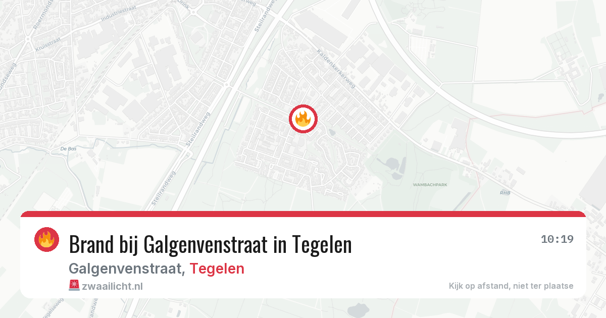 Brand bij Galgenvenstraat in Tegelen — 14 jun 2026