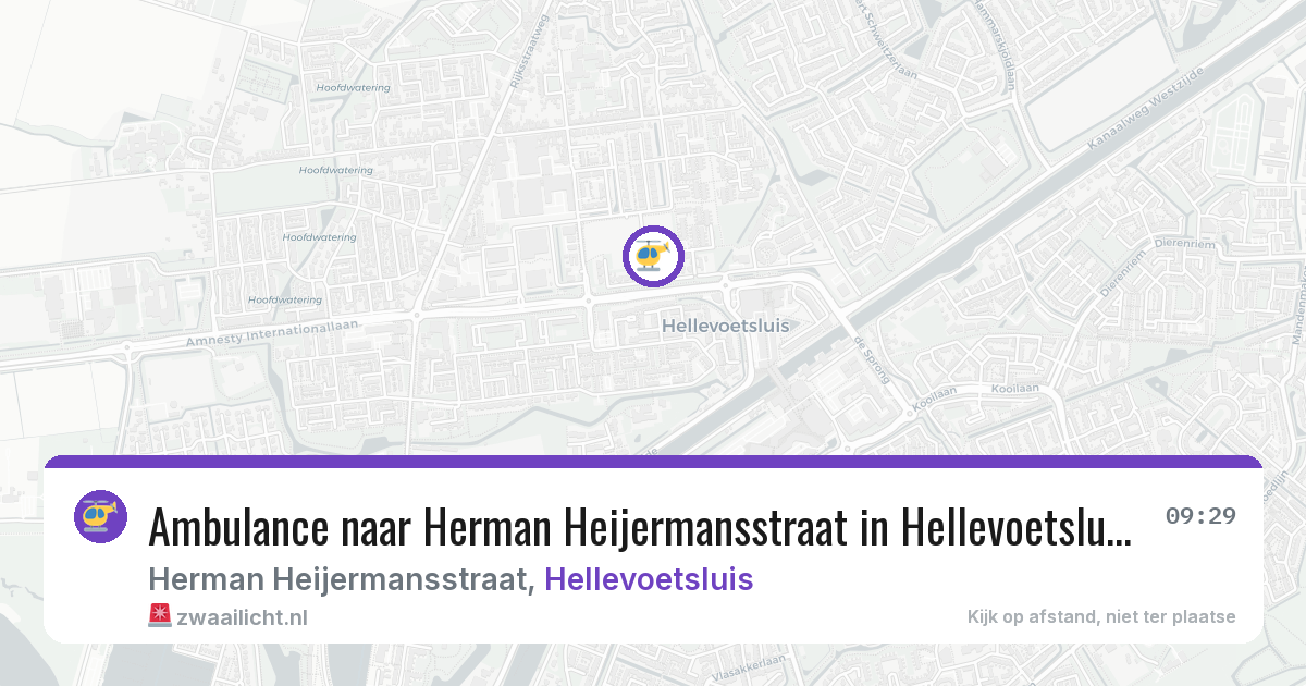 Ambulance naar Herman Heijermansstraat in Hellevoetsluis — 20 jun 2026