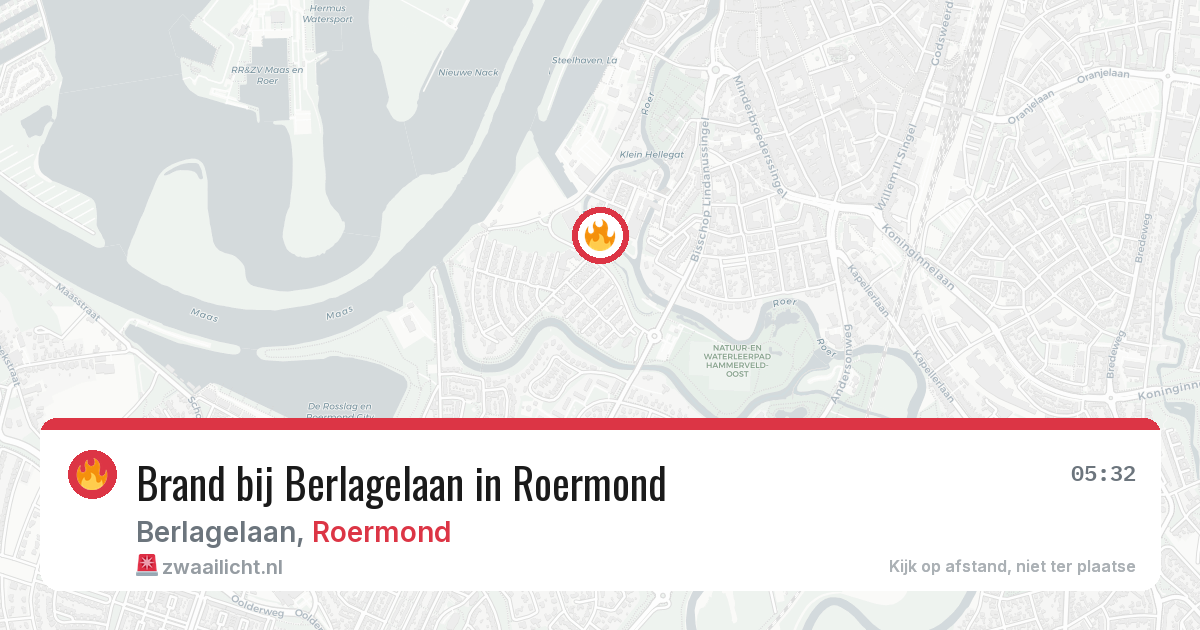 Brand bij Berlagelaan in Roermond — 23 jun 2026