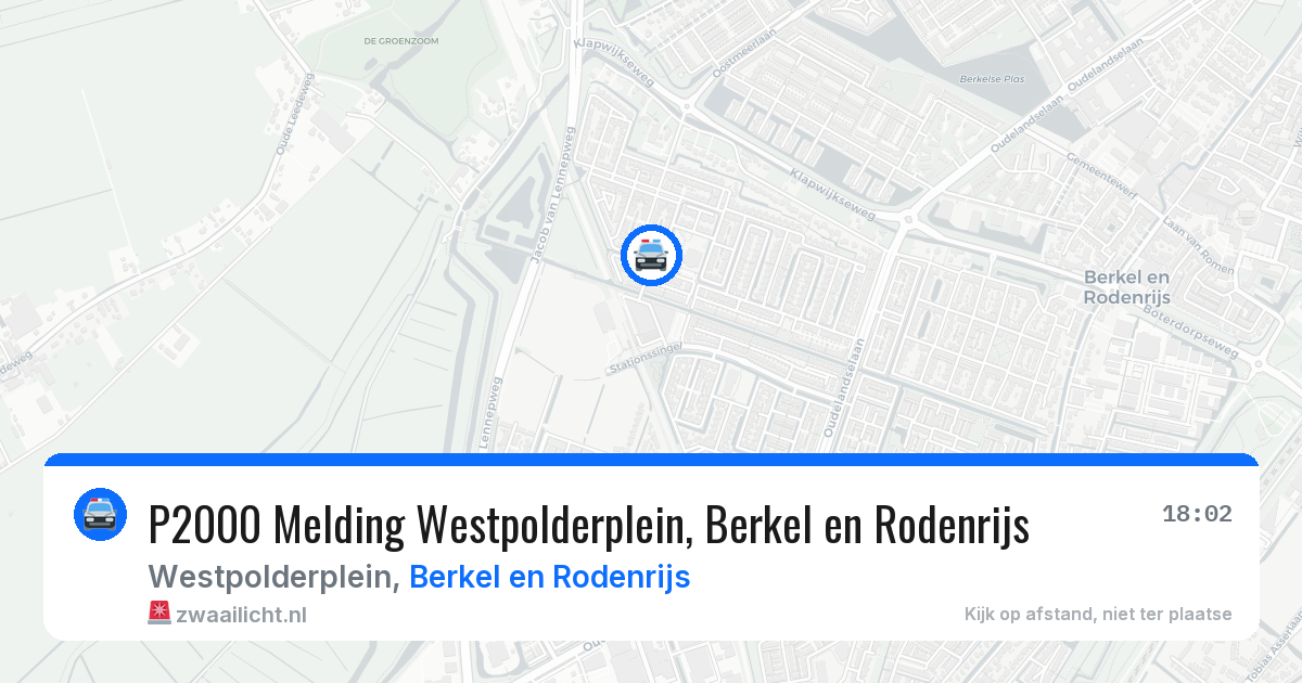 P2000 Melding Westpolderplein, Berkel en Rodenrijs — 23 mei 2026