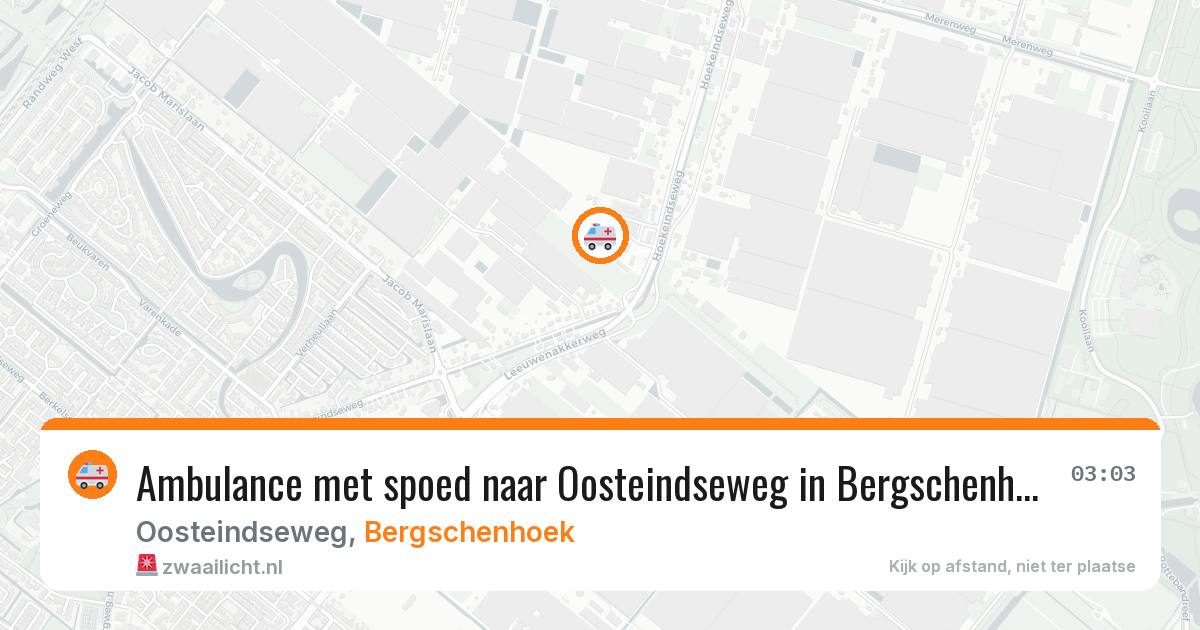 Ambulance met spoed naar Oosteindseweg in Bergschenhoek — 9 aug 2026