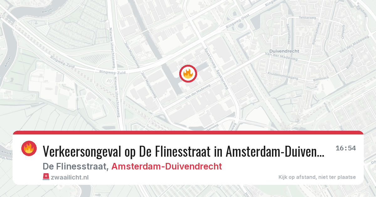 Verkeersongeval op De Flinesstraat in Amsterdam-Duivendrecht — 8 aug 2026