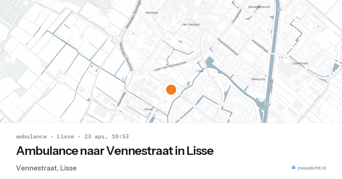 Ambulance naar Vennestraat in Lisse — 23 apr 2026