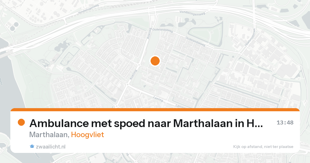 Ambulance met spoed naar Marthalaan in Hoogvliet — 15 aug 2026