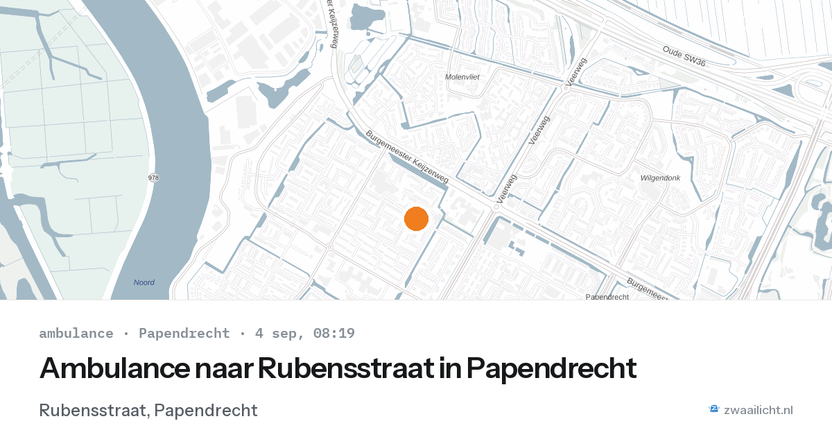 Ambulance naar Rubensstraat in Papendrecht — 4 sep 2026