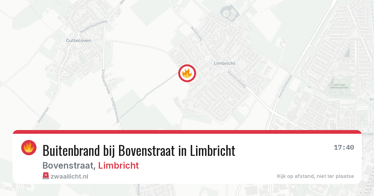 Buitenbrand bij Bovenstraat in Limbricht — 5 mrt 2026