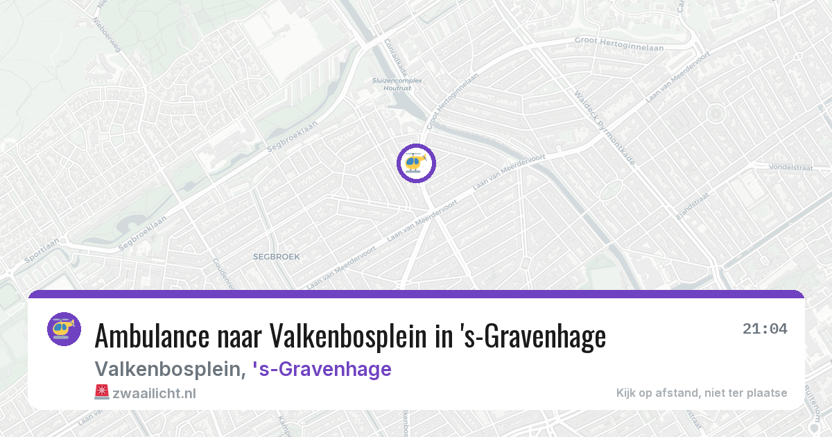 Ambulance naar Valkenbosplein in 's-Gravenhage — 6 aug 2026