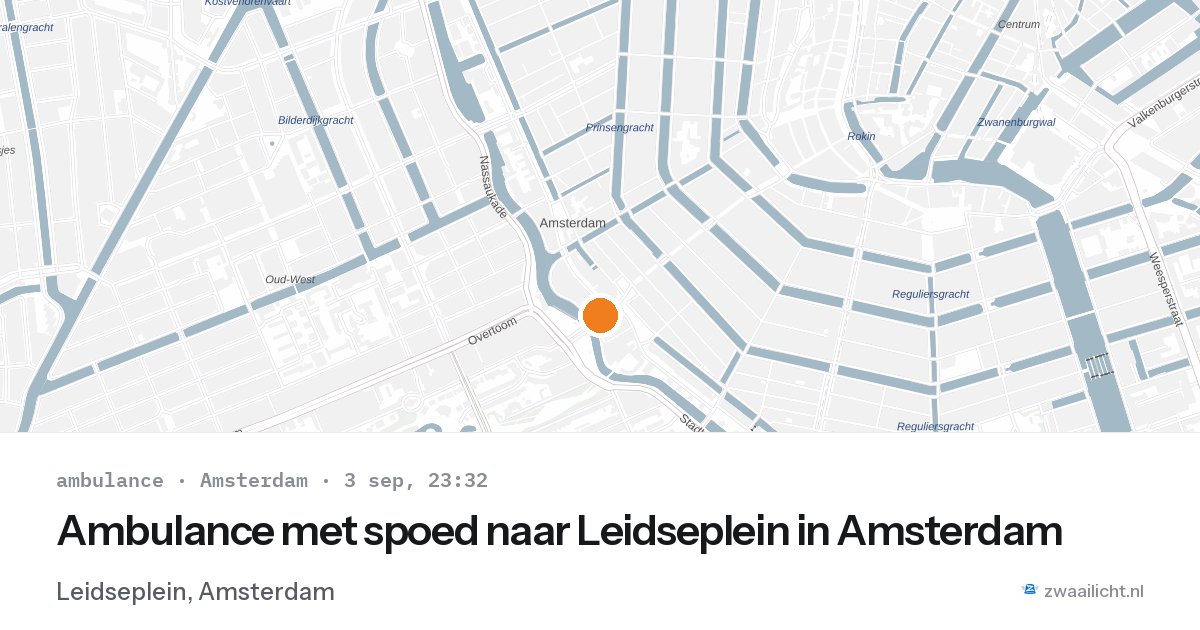 Ambulance met spoed naar Leidseplein in Amsterdam — 3 sep 2026