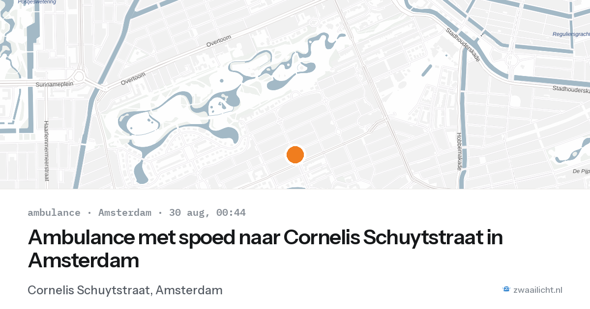 Ambulance met spoed naar Cornelis Schuytstraat in Amsterdam — 29 aug 2026
