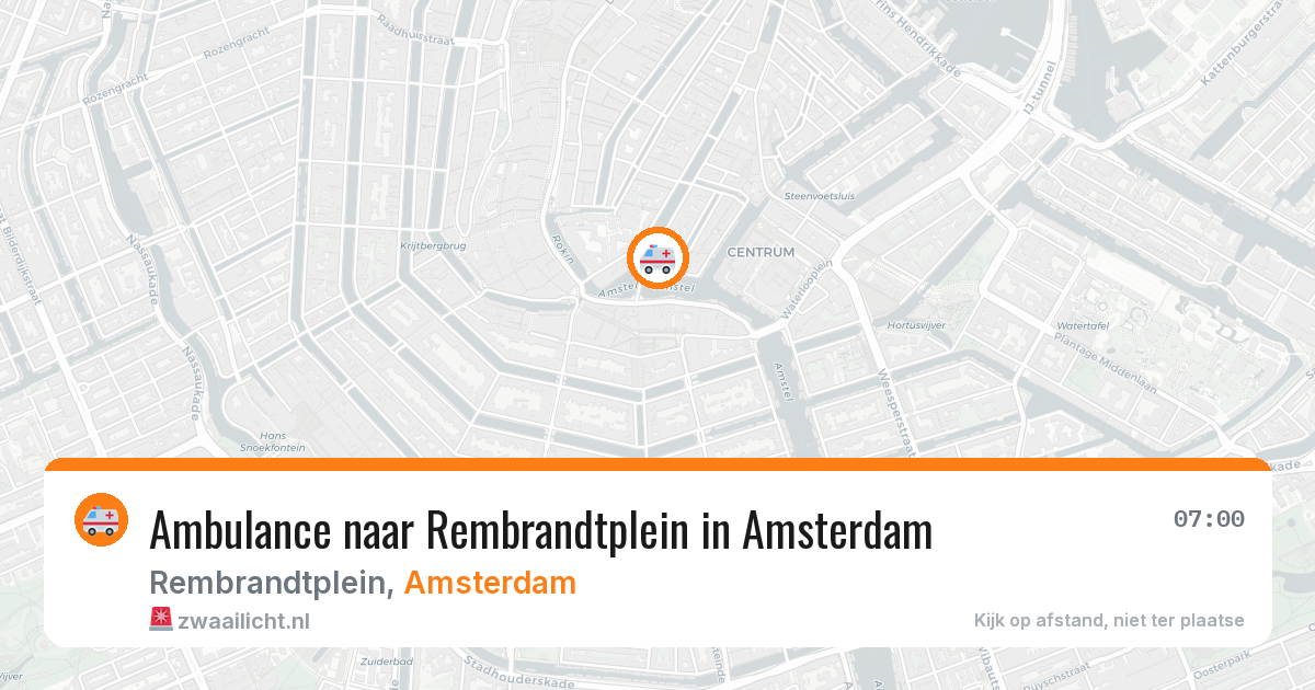 Ambulance naar Rembrandtplein in Amsterdam — 28 mrt 2026