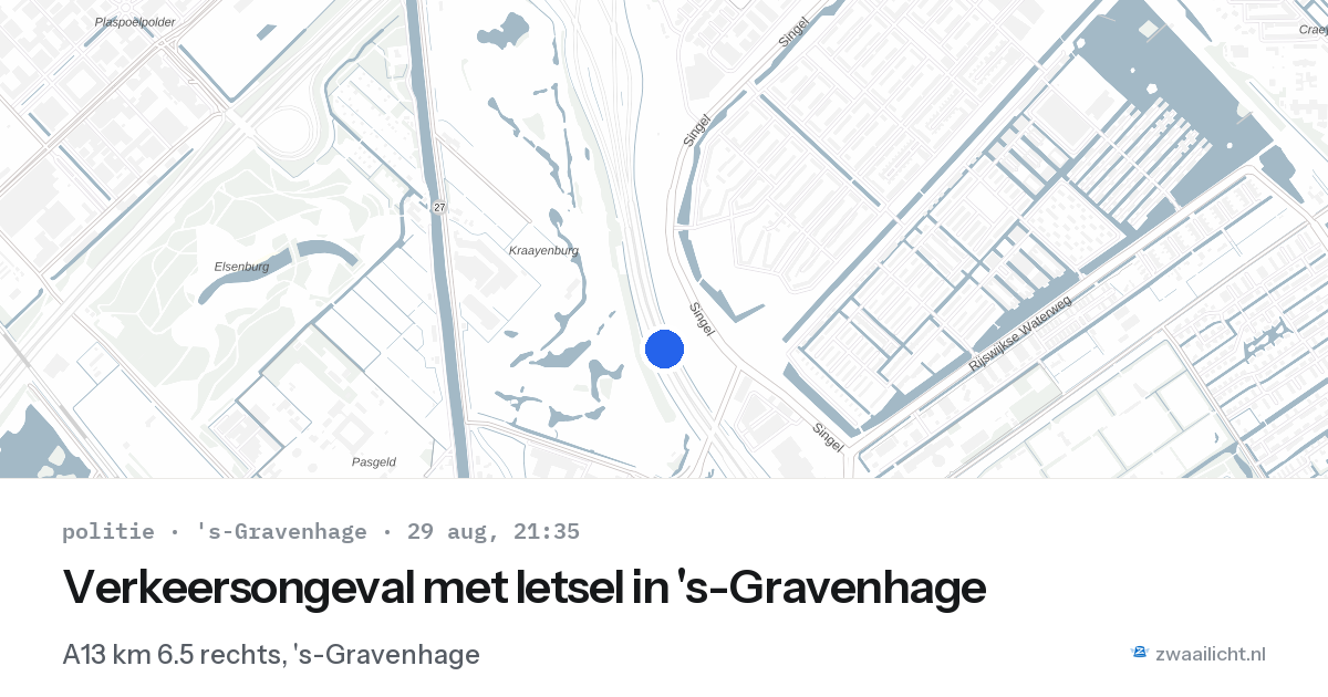 Verkeersongeval met letsel in 's-Gravenhage — 29 aug 2026