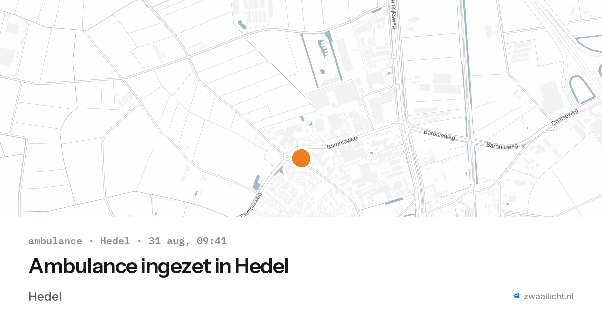 Ambulance ingezet in Hedel — 31 aug 2026