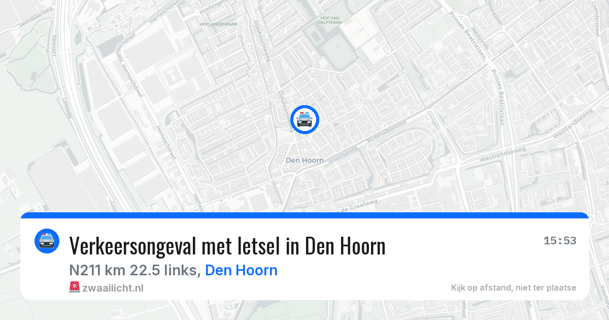 Verkeersongeval met letsel in Den Hoorn — 22 apr 2026