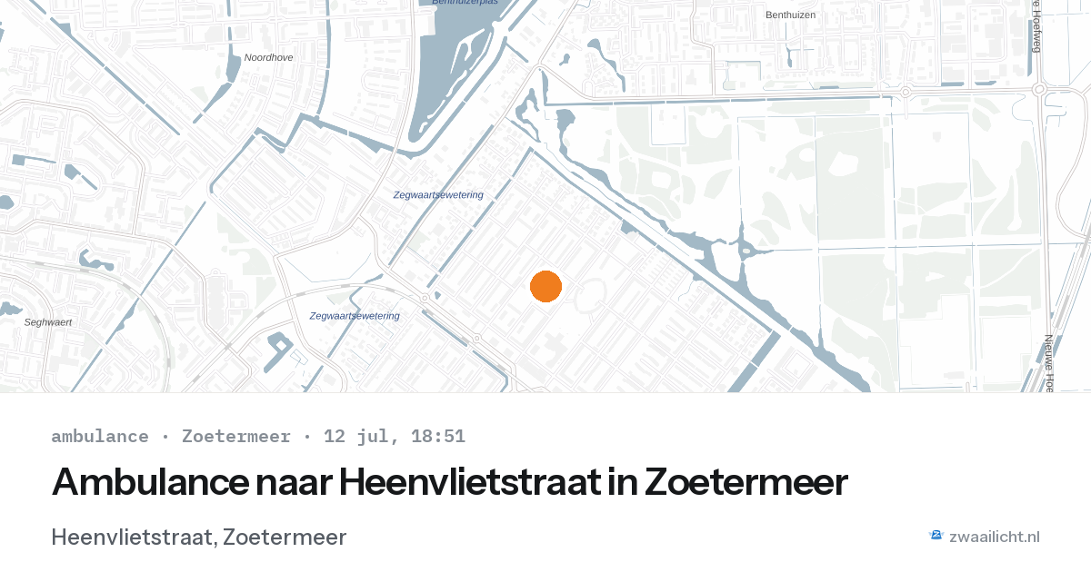 Ambulance naar Heenvlietstraat in Zoetermeer — 12 jul 2026