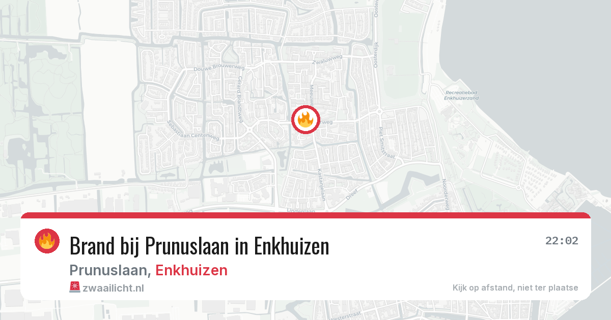 Brand bij Prunuslaan in Enkhuizen — 6 aug 2026