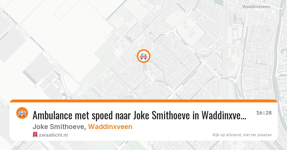 Ambulance met spoed naar Joke Smithoeve in Waddinxveen — 18 mei 2026
