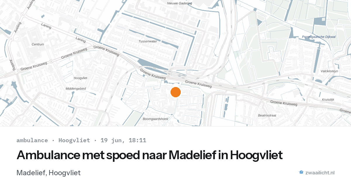 Ambulance met spoed naar Madelief in Hoogvliet — 19 jun 2026
