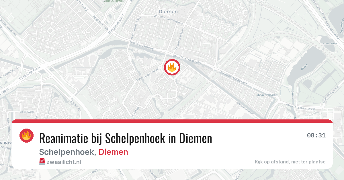 Reanimatie bij Schelpenhoek in Diemen — 7 apr 2026