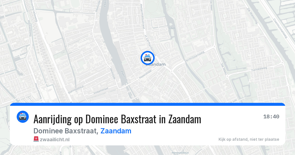 Aanrijding op Dominee Baxstraat in Zaandam — 3 jul 2026