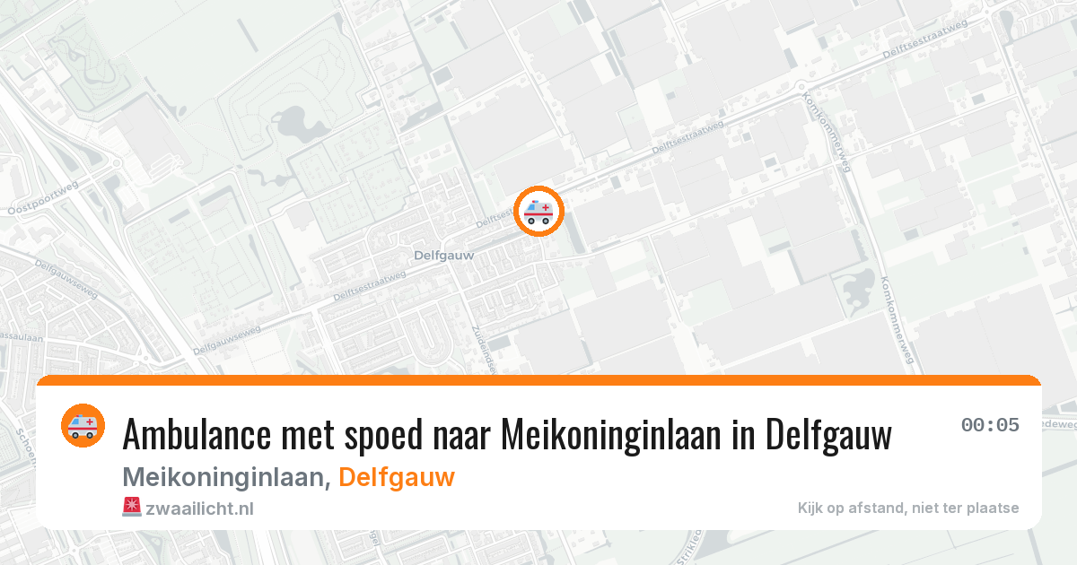 Ambulance met spoed naar Meikoninginlaan in Delfgauw — 6 jul 2026