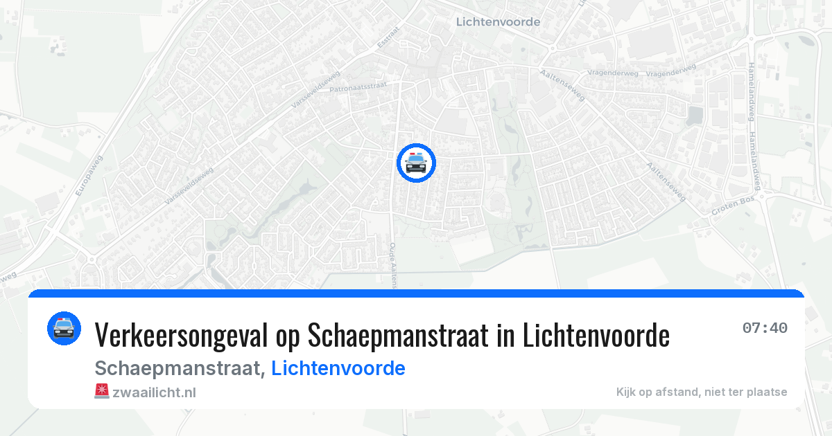 Verkeersongeval op Schaepmanstraat in Lichtenvoorde — 20 apr 2026