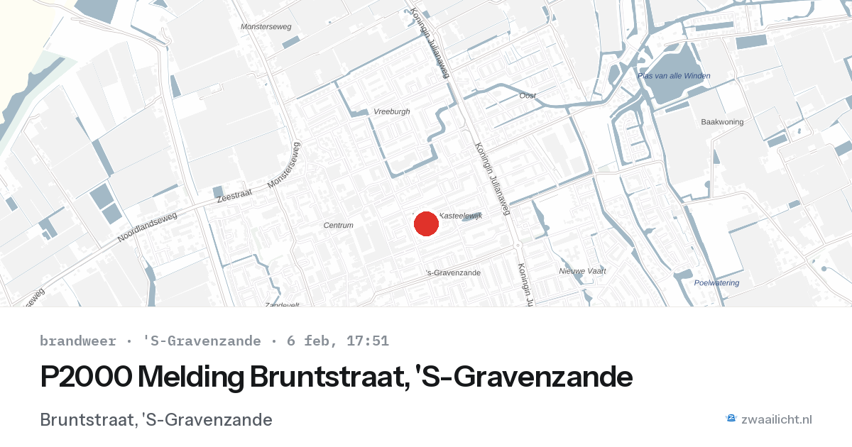 P2000 Melding Bruntstraat, 'S-Gravenzande — 6 feb 2026