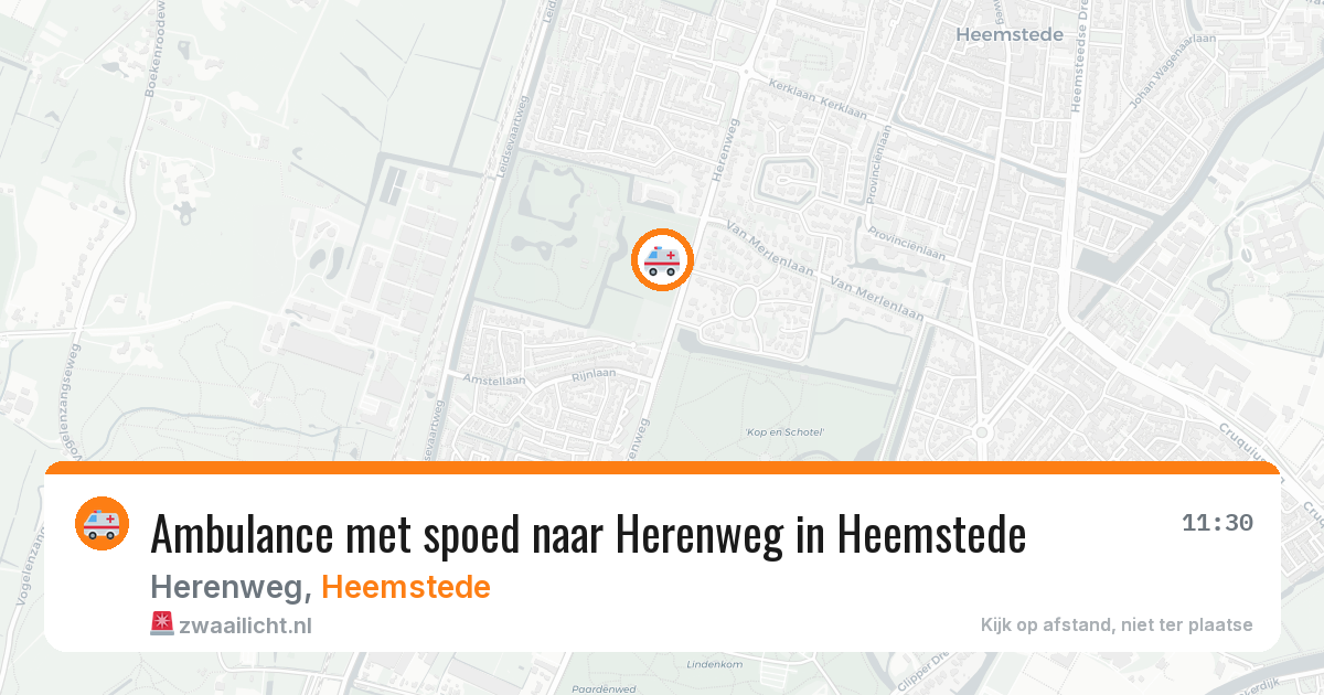 Ambulance met spoed naar Herenweg in Heemstede — 13 aug 2026