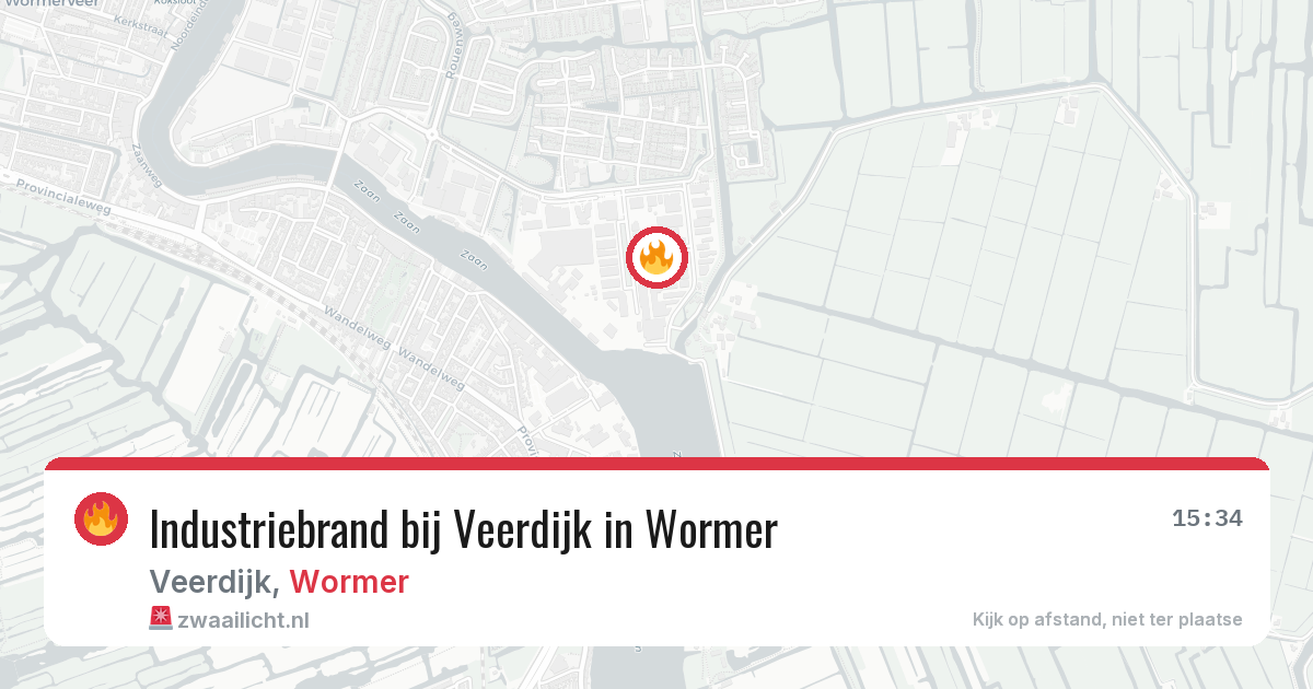 Industriebrand bij Veerdijk in Wormer — 20 apr 2026