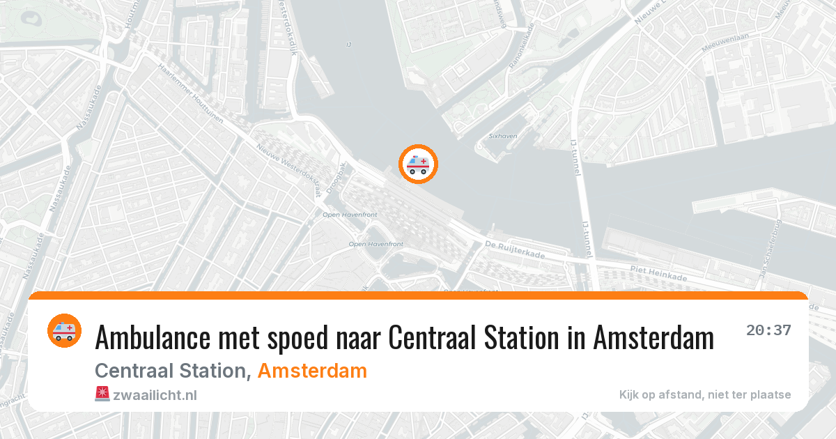Ambulance met spoed naar Centraal Station in Amsterdam — 19 jun 2026
