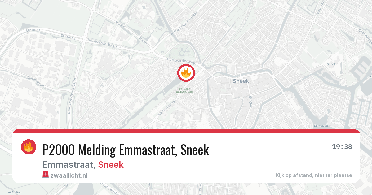 P2000 Melding Emmastraat, Sneek — 25 jun 2026