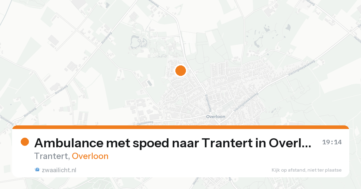 Ambulance met spoed naar Trantert in Overloon — 19 aug 2026