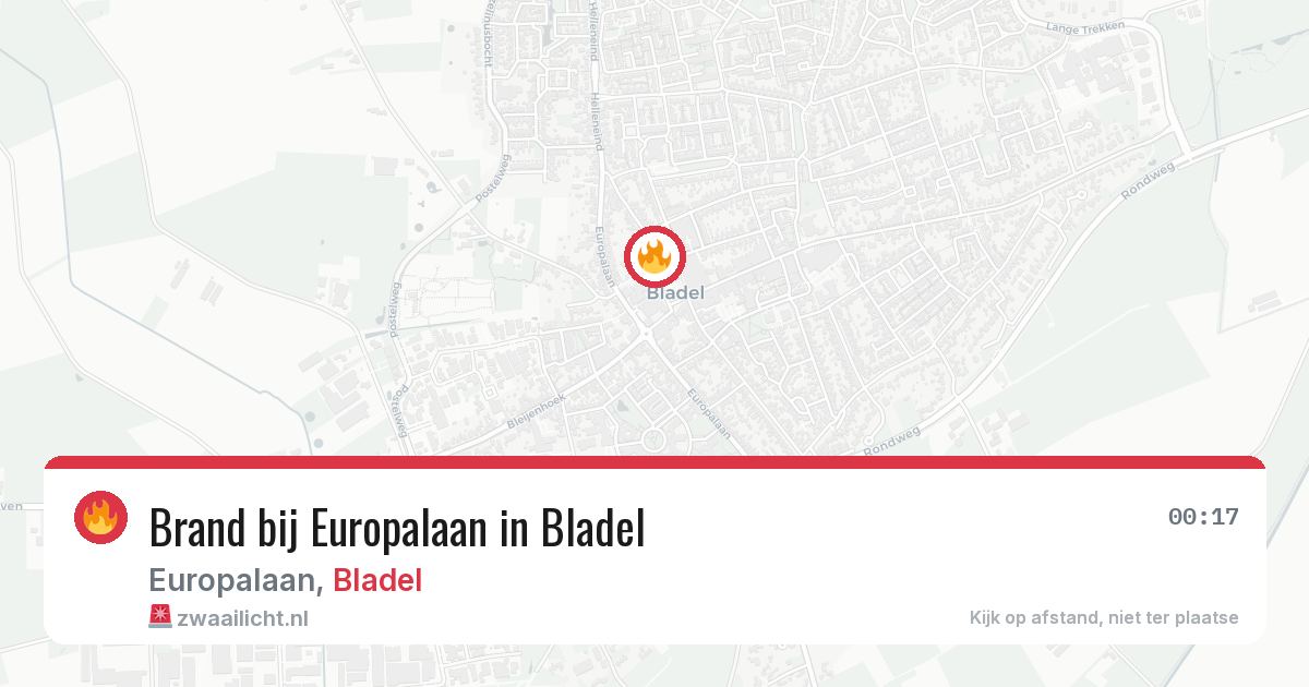 Brand bij Europalaan in Bladel — 14 aug 2026