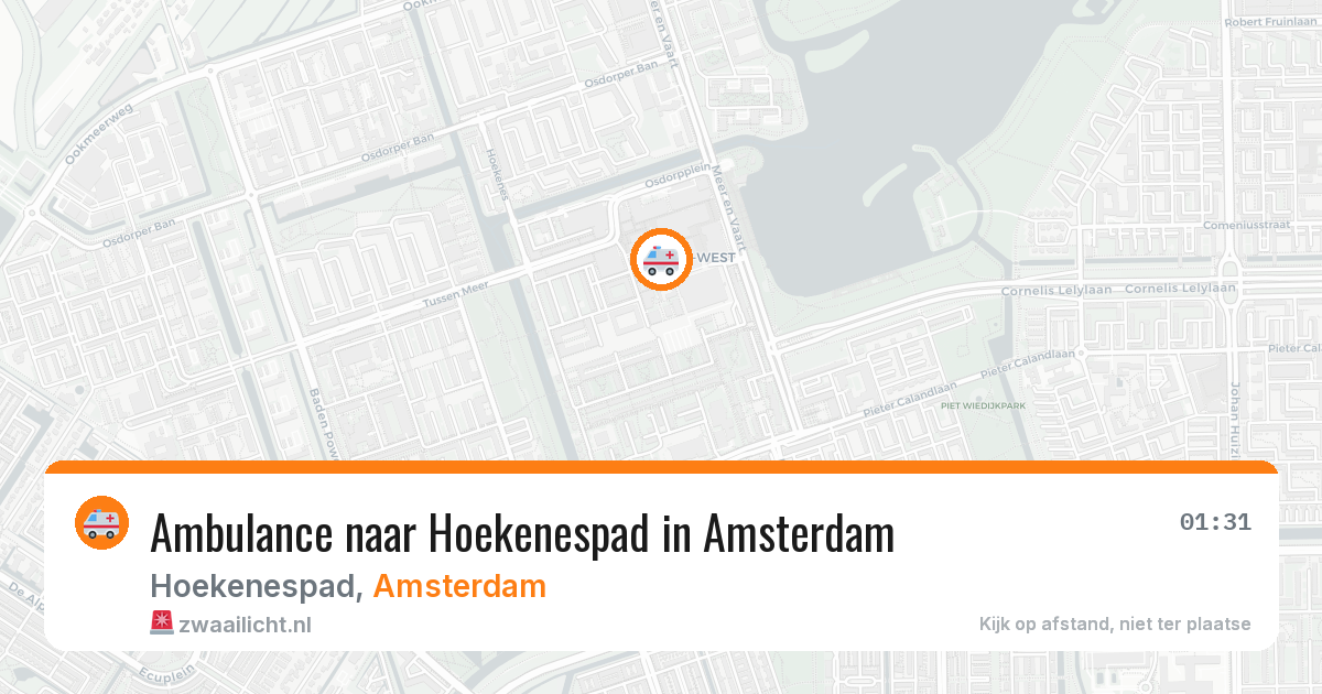 Ambulance naar Hoekenespad in Amsterdam — 30 mrt 2026