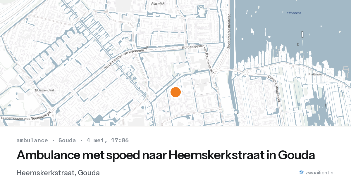 Ambulance met spoed naar Heemskerkstraat in Gouda — 4 mei 2026