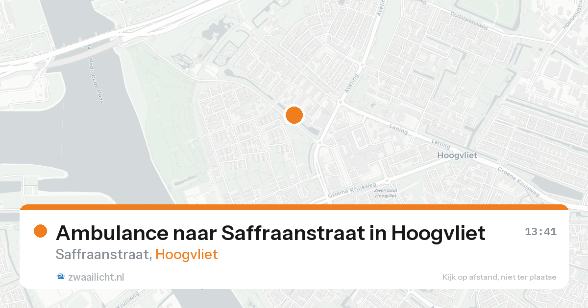 Ambulance naar Saffraanstraat in Hoogvliet — 15 aug 2026