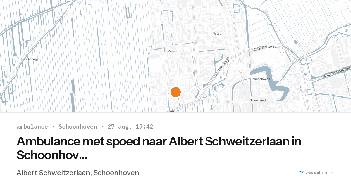 Ambulance met spoed naar Albert Schweitzerlaan in Schoonhoven — 27 aug 2026