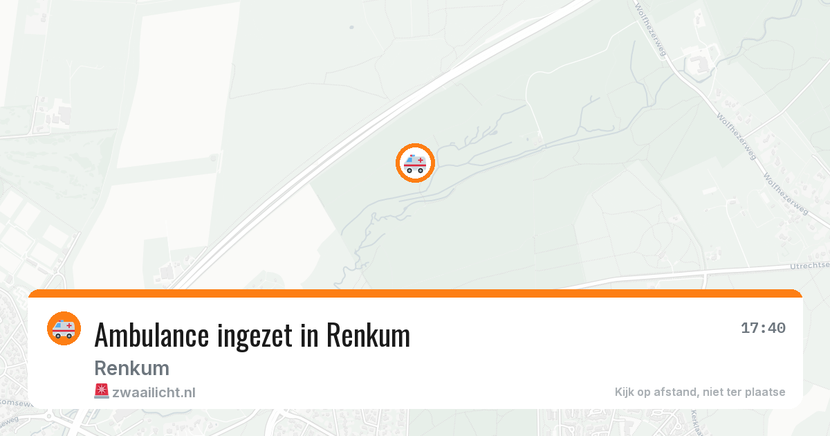 Ambulance ingezet in Renkum — 10 aug 2026