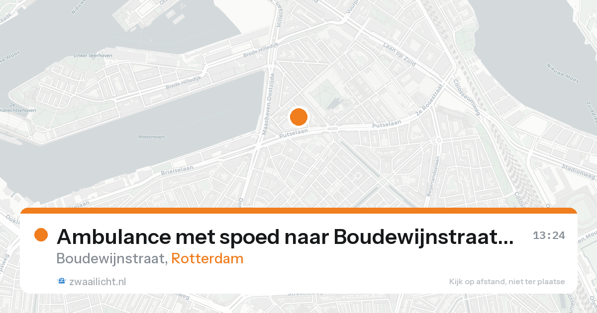 Ambulance met spoed naar Boudewijnstraat in Rotterdam — 21 aug 2026