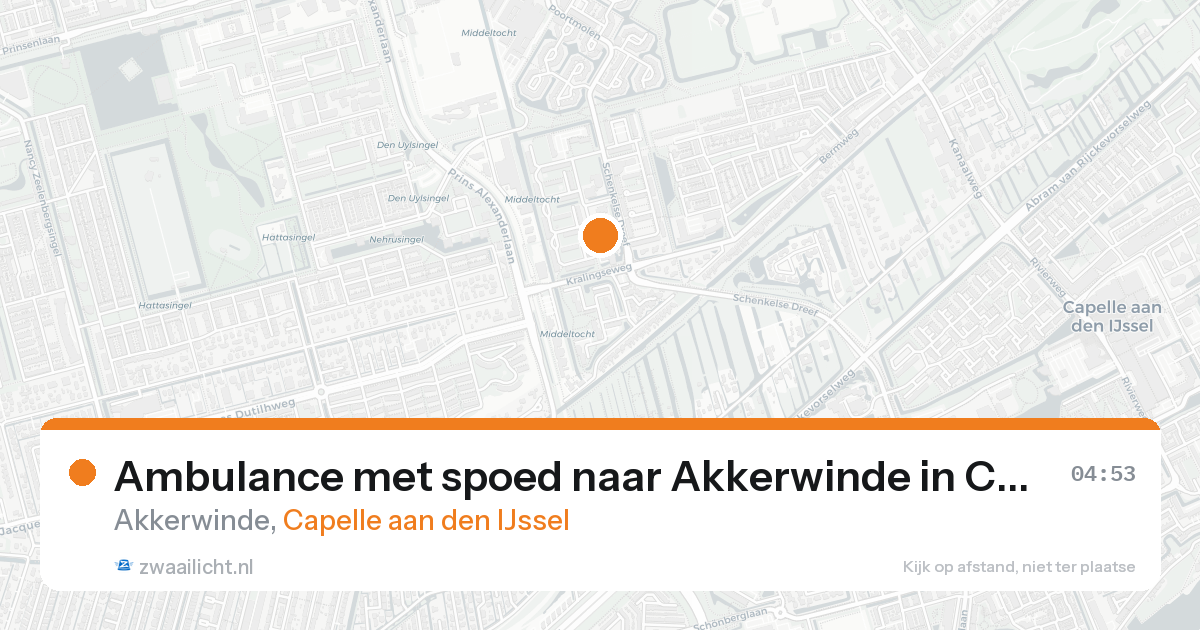 Ambulance met spoed naar Akkerwinde in Capelle aan den IJssel — 25 aug 2026