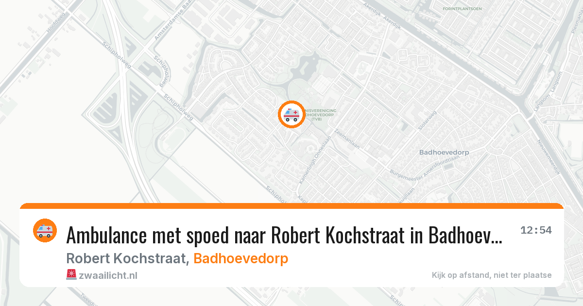 Ambulance met spoed naar Robert Kochstraat in Badhoevedorp — 6 jun 2026